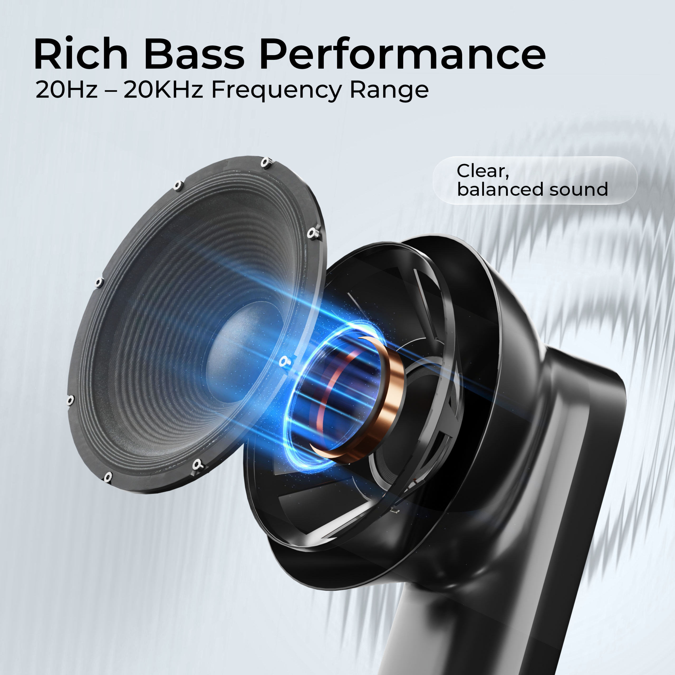 FitPro Air7 True Wireless Bluetooth Earbuds – Bluetooth 5.3, Deep Bass, 40H Playtime, ENC, Fast Type-C Charging (Black/White)