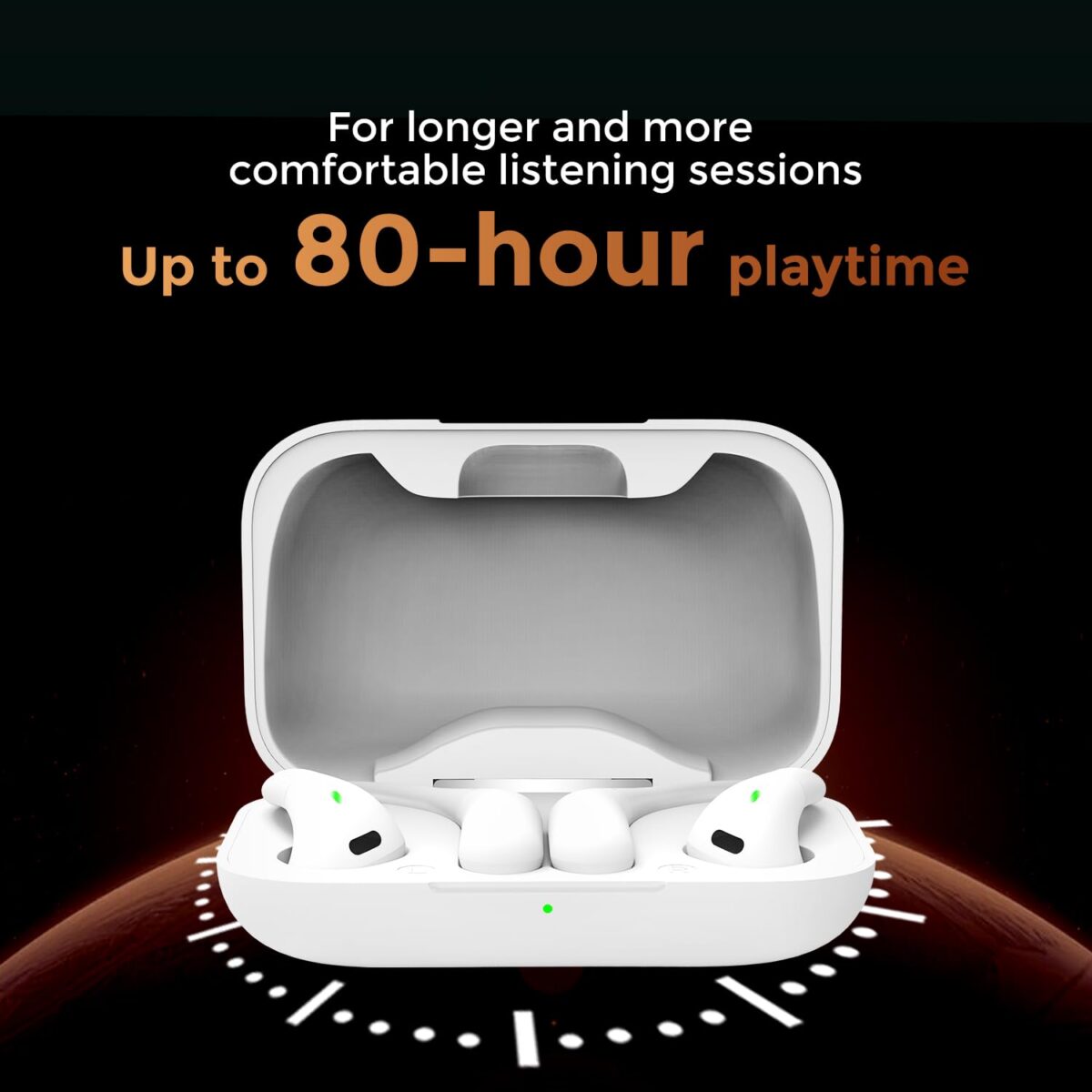 Fitpro OWS Air Bone Conduction Earbuds | 80H Playtime, ANC, Quad Mic Bluetooth  (White, On the Ear)